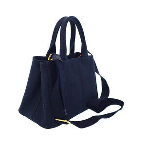 Prada canvas Canapa Blue top 2way handles Tote handbag